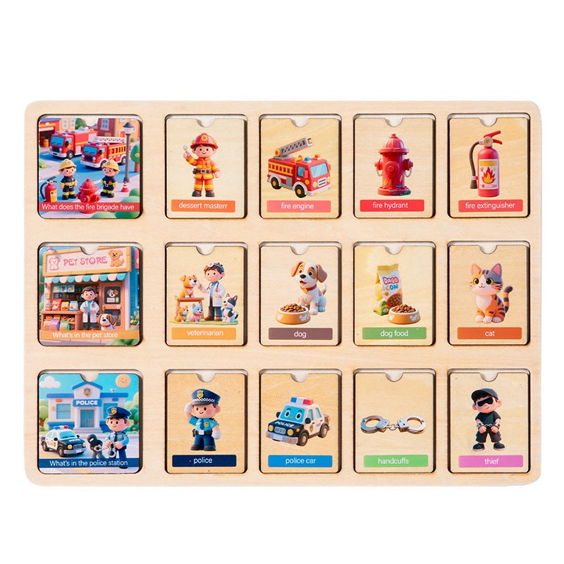 Wooden Early Childhood Education Logical Thinking Puzzle Matching Board Animal Fruit Cognitive Puzzle Educational Toy - Image 1